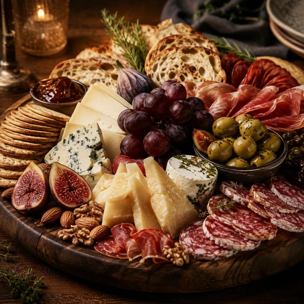 AI-enhanced charcuterie grazing board photo