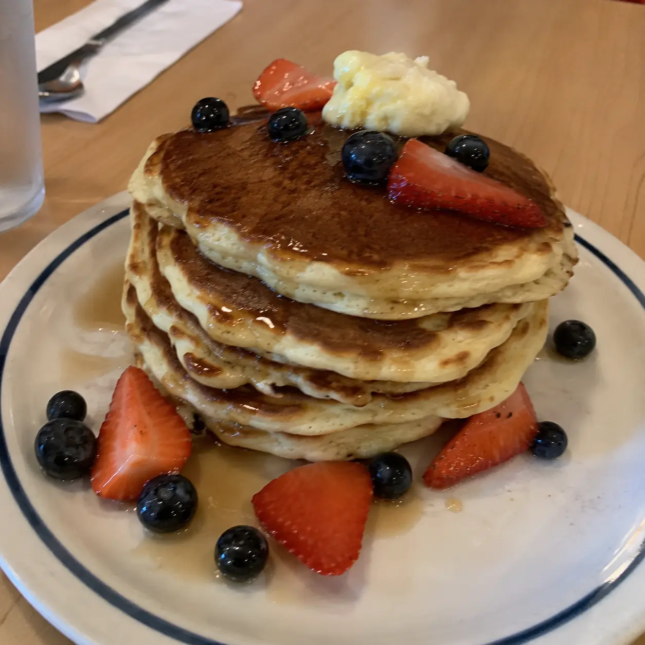 Simple cafe food photo of pancakes