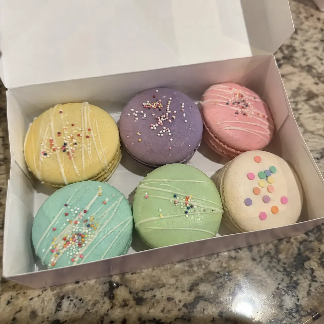 Original decorated pastel macarons photo