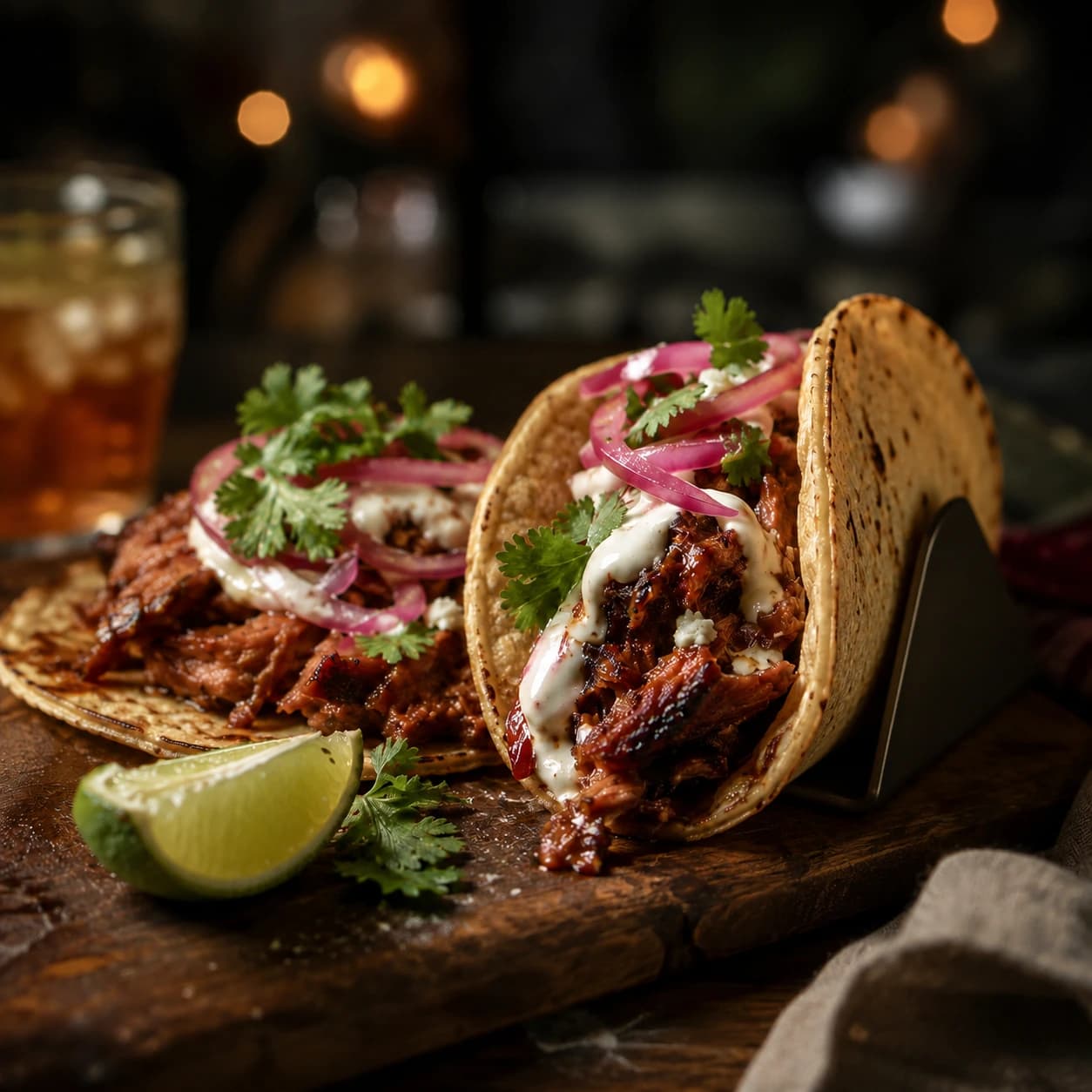 Polished food truck image of tacos