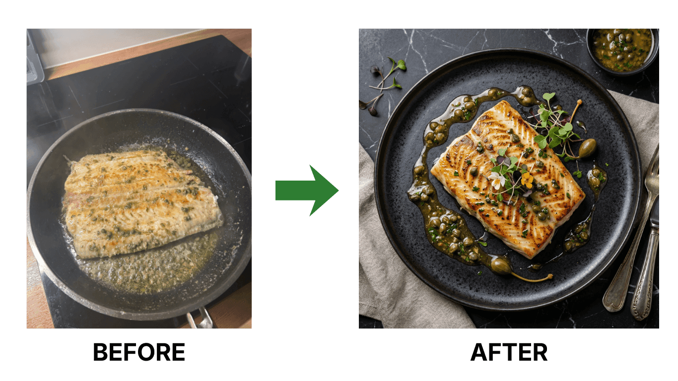 AI generated food photography showing a burger