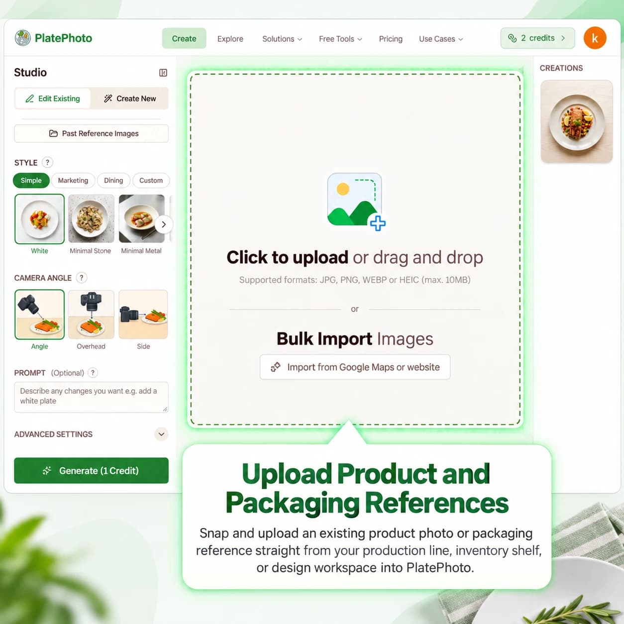 Upload Product and Packaging References